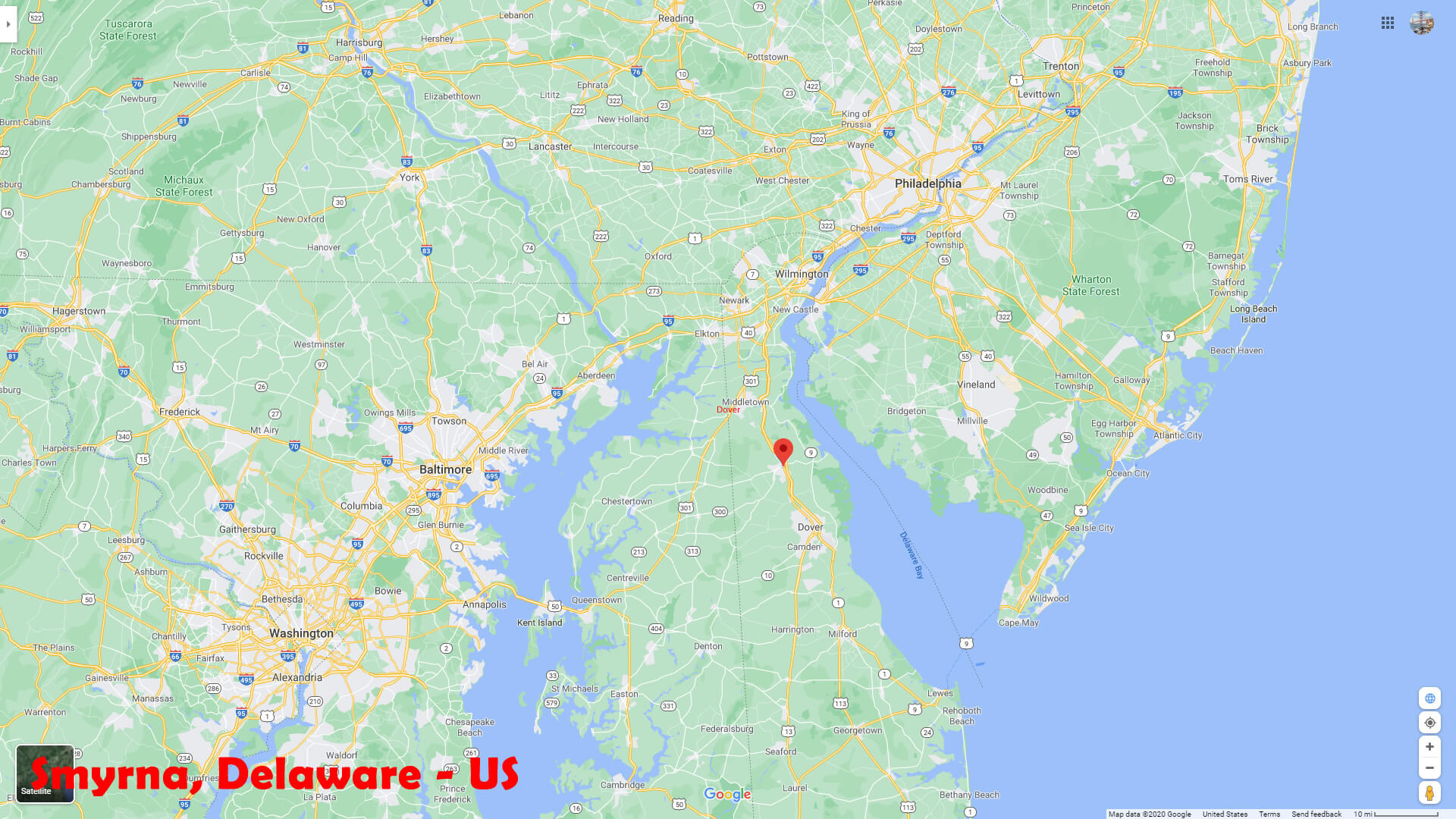 Smyrna Neighbourhood Map Delaware US